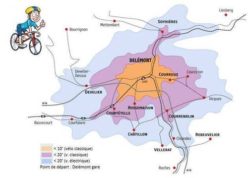 Les distances peuvent être facilement parcourues à vélo dans l'Agglo !