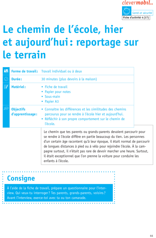 Fiche clevermobil "Santé et sécurité"